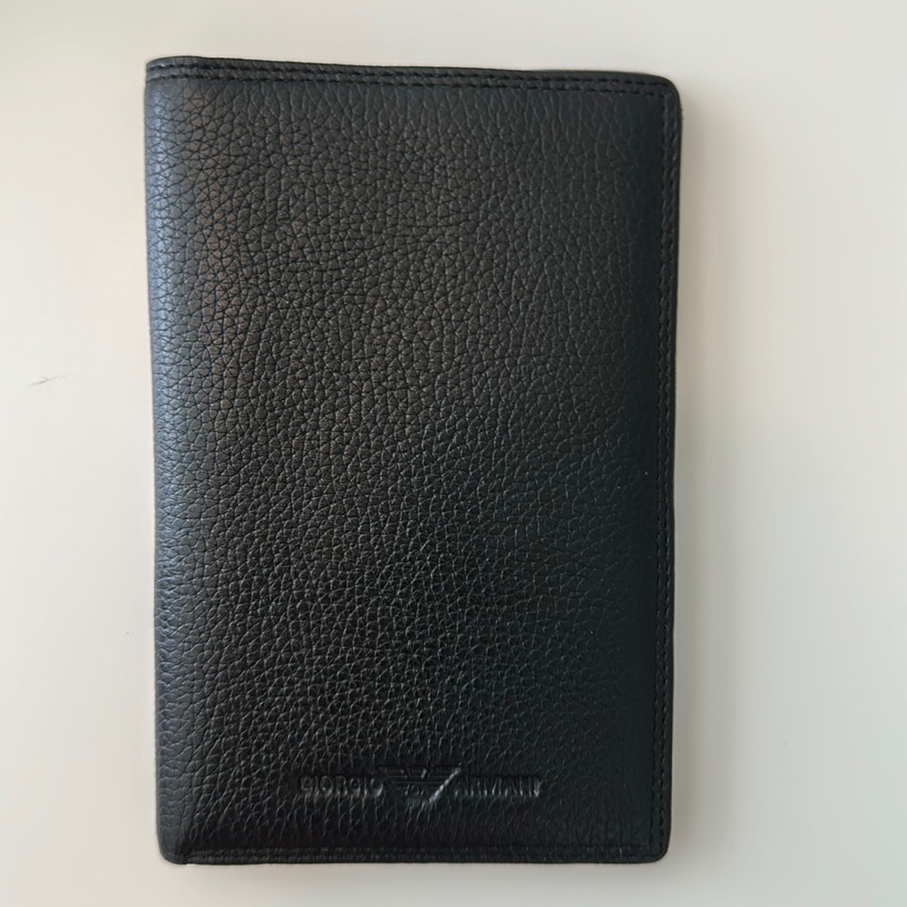 Giorgio Armani pebble bifold passport holder